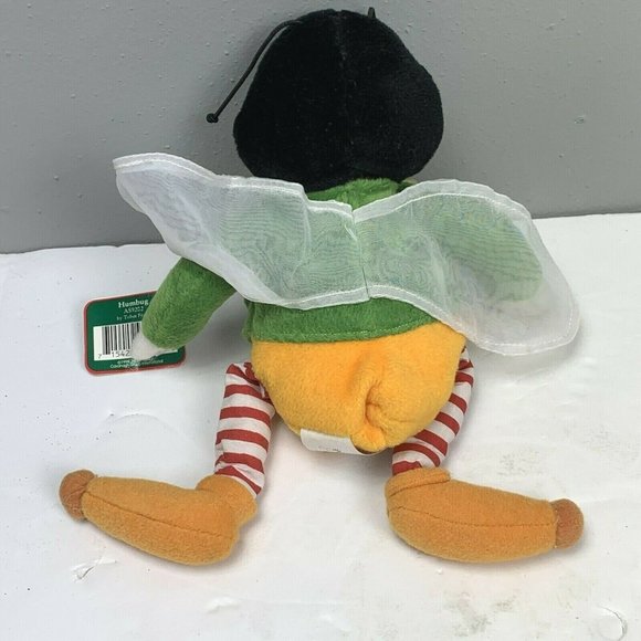 The Humbug Bean Bag Bug with Wings 1998 Zephyr Design Green Coat Plush ToY NWT - Picture 3 of 5